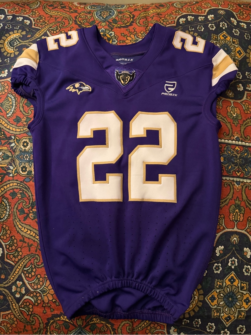 Baltimore Ravens Football Jersey with Gold & White Accents NFL